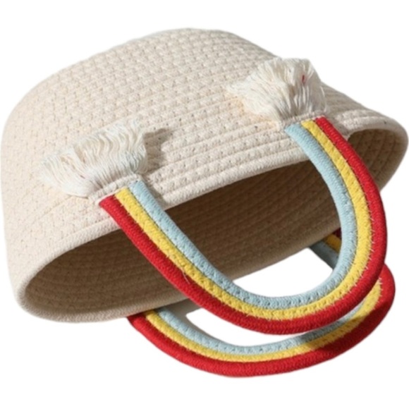 Rainbow Straw Beach Tote Bag NEW - Picture 7 of 7